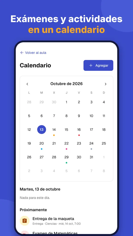 El calendario de exámenes